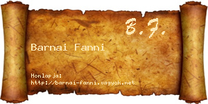 Barnai Fanni névjegykártya